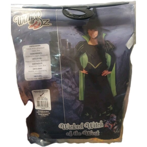 The Wizard Of Oz Wicked Witch Of The West Child Costume M 8-10 Rubies - Picture 1 of 14